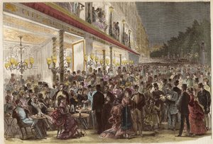 Café sur les Grands Boulevards par une soirée d