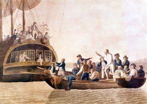 Capitaine William Bligh (1754 - 1817) du Bounty abandonné par son équipage. - Unknown artist