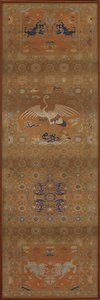 Housse de chaise avec une grue, des lions, des dragons, des symboles de bon augure et des motifs floraux - Unknown artist