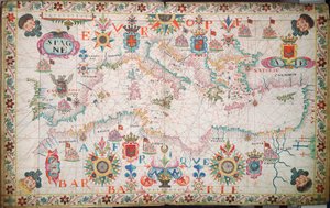 Carte de la Méditerranée, des mers Noire et Caspienne, vers 1600 - Unknown artist