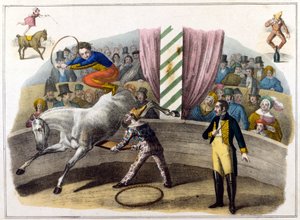 Scène de cirque, écuyer faisant des acrobaties - Unknown artist