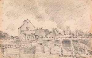 Copie de la peinture de Constable, Dedham Lock and Mill