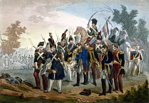 Mort du maréchal Lannes à Essling le 28 mai 1809 gravure du 19ème siècle