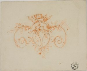 Rouleaux décoratifs avec deux amours - Unknown artist