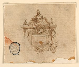 Conception pour un Pendentif avec une Femme en Casque - Unknown artist