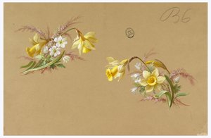 Design pour papier peint et textile : fleurs - Unknown artist