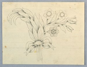 Conception pour une broche avec des fleurs