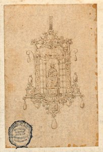 Conception pour un pendentif avec une femme assise avec un livre - Unknown artist