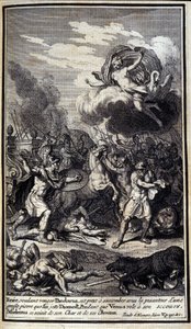 Énée prêt à succomber sous une pierre lancée par Diomède (Illustration de l
