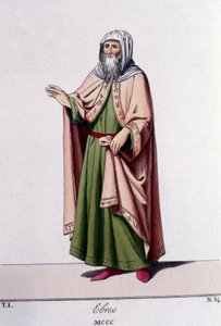 Gravure du 19ème siècle représentant un Juif vers 1300 - Unknown artist