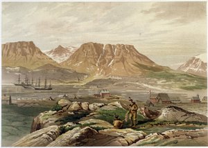 Esquimaux et établissement - dans « Les rivages de la mer polaire, récit d