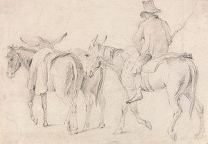 Fermier avec des mules