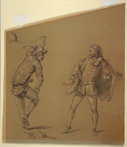 Études de figures pour une conception de couverture de clavecin - Unknown artist