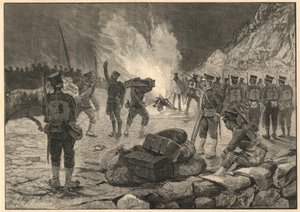 Première guerre sino-japonaise - Guerre sino-japonaise, débarquement à Chemulpo (Inchon en Corée) en 1894 - Gravure de 1894.