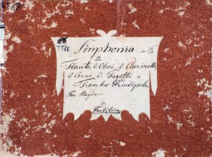 Première page de la partition musicale de la Symphonie 66 en si bémol majeur par J Haydn