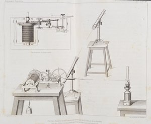 Appareil de Fizeau pour mesurer la vitesse de la lumière - dans "Astronomie populaire" par François Arago, Paris, Cide Éditeur