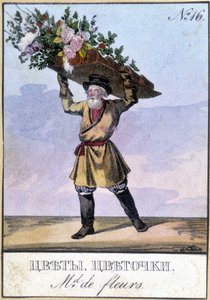Marchand de fleurs en Russie au 19ème siècle