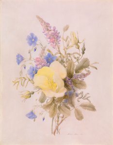 Fleurs avec rose jaune