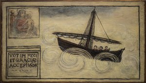 Ex-voto marin, offrande populaire en gage de dévotion et de gratitude du marin survivant aux dangers de la mer venant de l