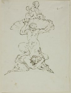 Fontaine avec Satyre et Putto (recto) ; Punchinello (verso)