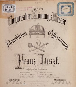 Frontispice de la partition Messe de couronnement hongroise par Liszt (19ème siècle) - Unknown artist