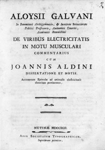 Frontispice de « De Viribus Electricitatis in Motu Musculari Commentarius » Un traité sur la circulation de l