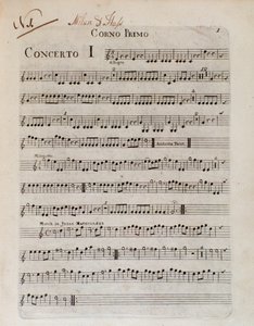 Frontispice de la partition de Six concertos en 8 parties par G B Sammartini et J A Hasse - Unknown artist