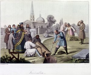 Funérailles selon le rite orthodoxe en Russie - dans « Le Costume ancien et moderne » - Unknown artist
