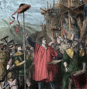 Le chapeau de Gesler - Le bailli Hermann Gessler érige un poteau à Altdorf et y accroche son chapeau, forçant les habitants à s