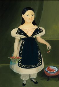 Fille avec des cerises