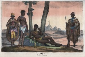 Gonqui Hottentots du Cap - gravure de "Usi e Costumi di Tutti i Popoli dell