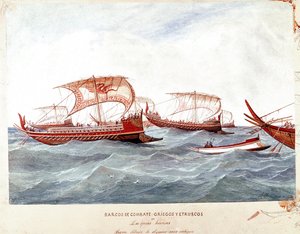 Navires de guerre grecs et étrusques