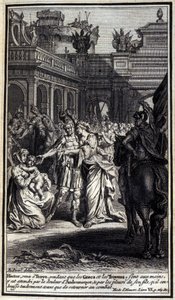 Hector, venu à Troie alors que les Grecs et les Troyens étaient en pleine bataille, fut affligé par la douleur d