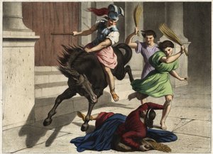 Héliodore (Héliodoros) chassé du temple : sur ordre de son souverain, il a tenté en vain de s
