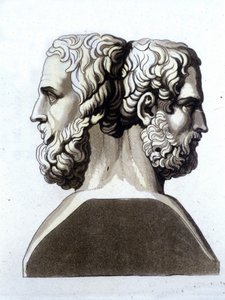 Hérodote (484 av. J.-C. - 425 av. J.-C.), historien grec et Thucydide (ca. 465 av. J.-C. - 395 av. J.-C.), historien grec.
