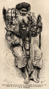 Hindou voué à porter un grand cercle de fer autour de son cou. Gravure pour illustrer le voyage dans les provinces méridionales de l