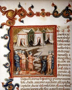 Historiae romanae decades (groupes de 10 livres) par Tite-Live (Titus Livius). Miniature représentant la conquête romaine. XIVe siècle. - Unknown artist