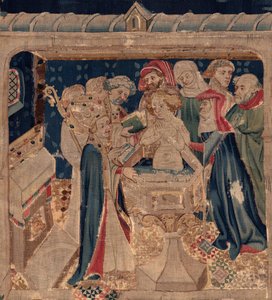 Histoire de Saint Piat et Saint Éleuthère, Scène 13 : Baptême de Blanda (détail)
