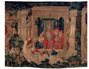 Histoire de Saint Piat et Saint Éleuthère, Scène 9 : Saint Éleuthère est confirmé comme évêque de Tournai