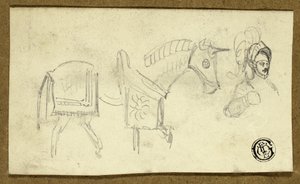 Cheval et homme en armure - Unknown artist