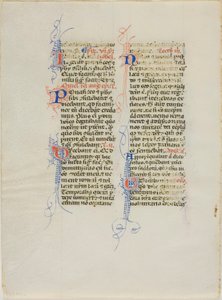 Feuille de manuscrit enluminée