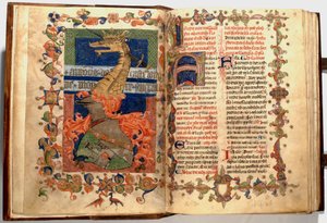 Illuminations des ff.8v et 9r du Missel connu sous le nom de "Dragone" - Unknown artist
