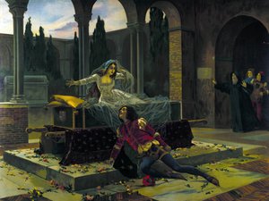 Illustration de la dernière scène du ballet "Roméo et Juliette" par Piotr Ilitch Tchaïkovski