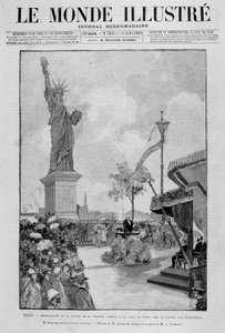 Inauguration de la Statue de la Liberté en réduction (réplique), offerte à la Ville de Paris par les États-Unis - dans « Le Monde Illustré » du 13/07/1889 - Unknown artist