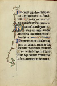 Initiale D : Un homme embrassant le Christ sur la croix