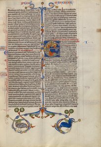 Initiale E : Ezéchiel rêve des symboles des quatre évangélistes - Unknown artist