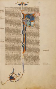 Initial F : Elkanah avec Hannah et Peninnah dans le Temple - Unknown artist