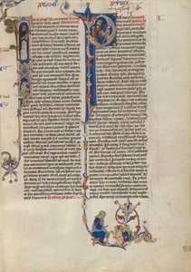 Initiale I : frère dominicain avec un livre ; Initiale P : Salomon instruisant un élève avec une baguette. - Unknown artist