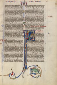 Initial P : Paul prêche à une foule assise - Unknown artist