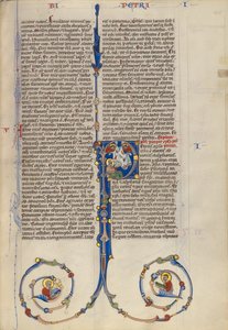 Initial P : La vision de Saint Pierre sur les bêtes pures et impures - Unknown artist